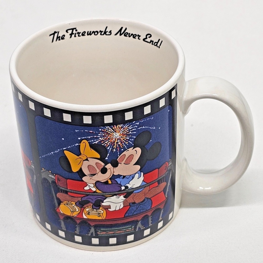 Mickey Minnie Mouse Mug‎ Vtg 1988 Disney Fireworks Applause Coffee Cup